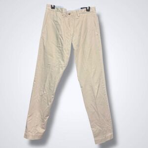 Polo Ralph Lauren Pants Mens 34 X 32 Solid Beige Chino Stretch Fit Cotton Twill